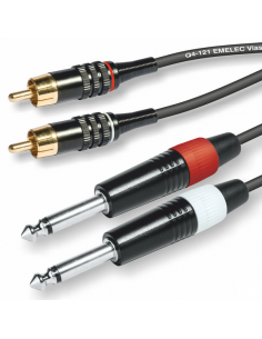 CABLE 2 RCA M- 2 JACK 6.3 MONO 1M.