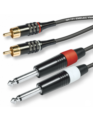 CABLE 2 RCA M- 2 JACK 6.3 MONO 1M.