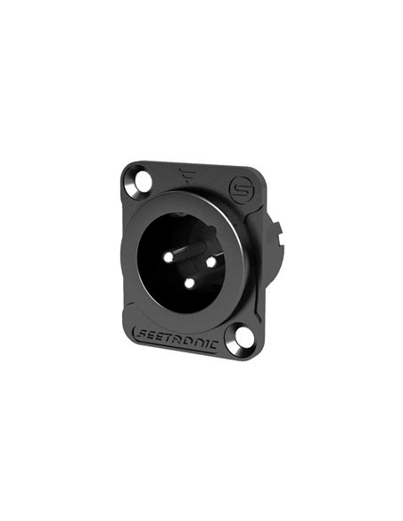 SEETRONIC MJ3F2C-B  Base XLR3 macho negro