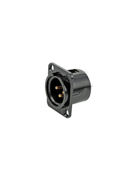 Percon 2068-X Conector XLR 3 Macho Chasis en negro