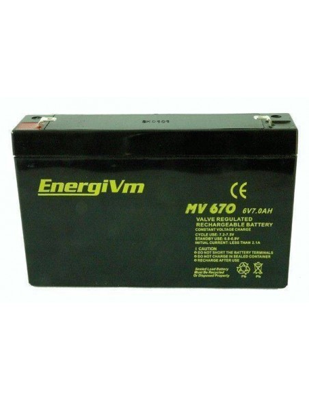 ENERGIVM MV670  Bateria de plomo de 6V 7.2A