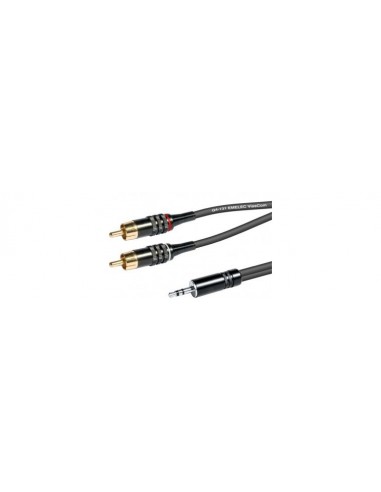 CABLE MINIJACK 3,5-RCA MACHO DOBLE METALICO 5M