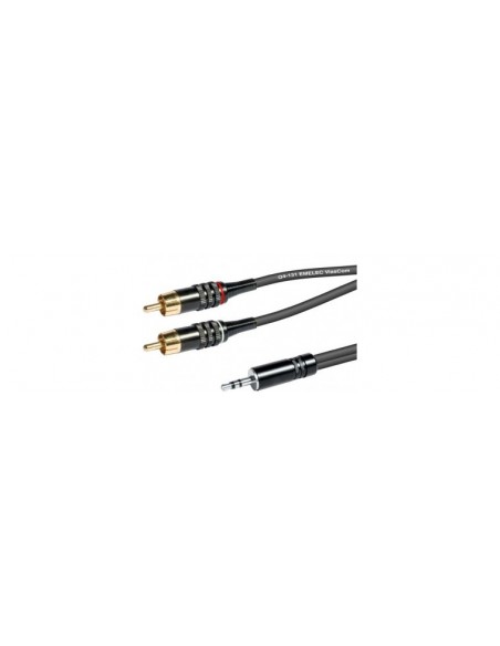 CABLE MINIJACK 3,5-RCA MACHO DOBLE METALICO 1.5M