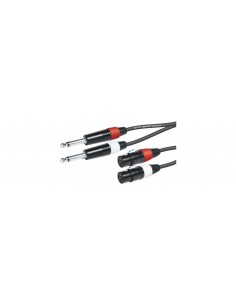 CABLE 2 JACK 6,3 MONO- 2 XLR H 1M