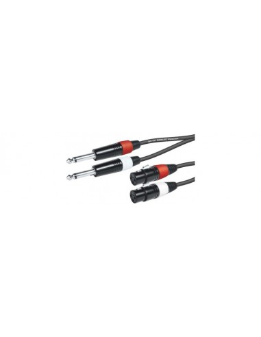 CABLE 2 JACK 6,3 MONO- 2 XLR H 1M