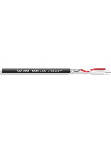 BOBINA DE CABLE DE MICROFONO BALANCEADO DE 2x0,09MM COLOR NEGRO