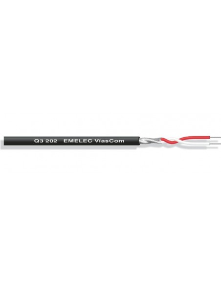 CABLE DE MICROFONO BALANCEADO DE 2x0,09MM COLOR NEGRO