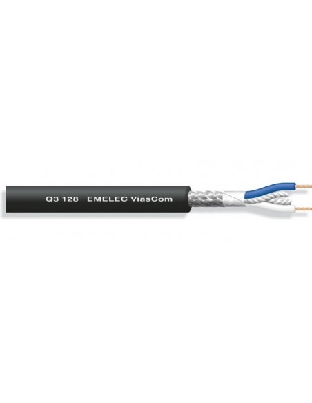 CABLE DE MICROFONO BALANCEADO DE 2x0,09MM COLOR NEGRO