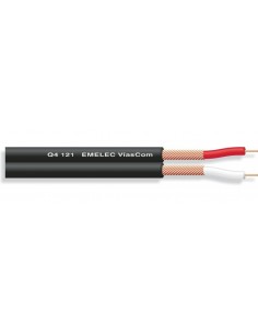 BOBINA DE CABLE DE LINEA NO BALANCEADO DOBLE DE 1X0,25mm COLOR NEGRO